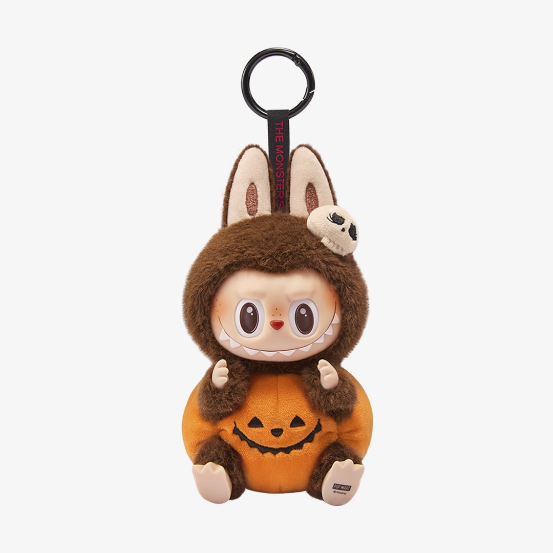 POP MART - Série Fête d'Halloween - Pendentif Citrouille Assise en Vinyle Peluche