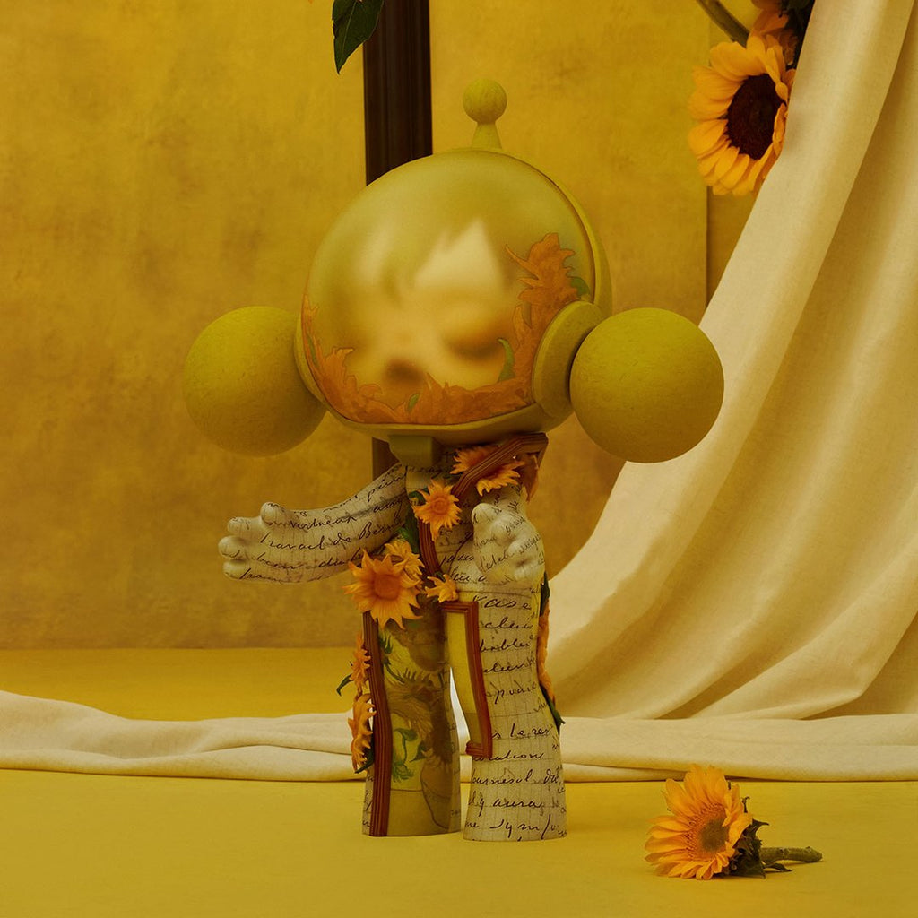 POP MART - MEGA α SKULLPANDA 400% Tournesols du Musée Van Gogh