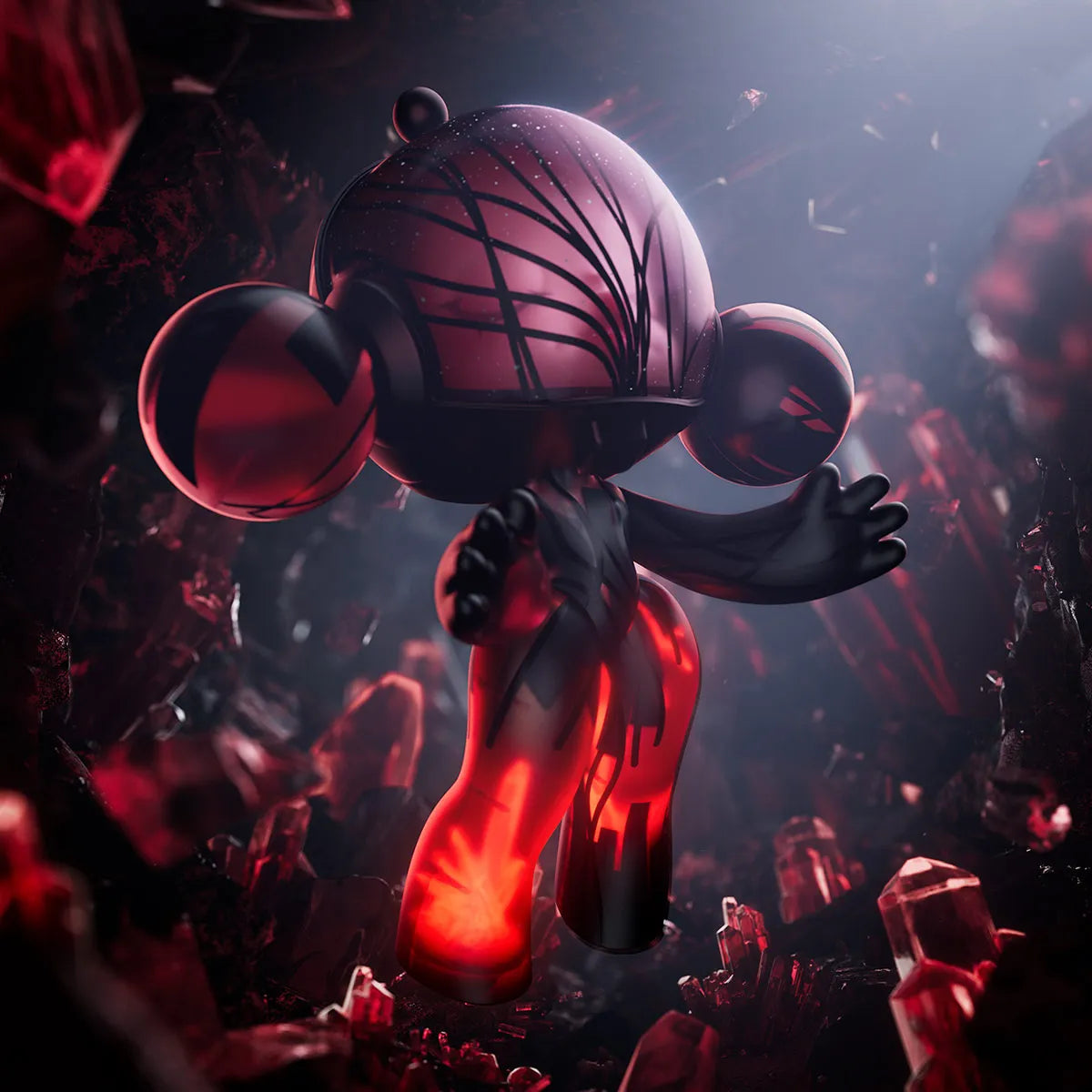 POP MART - MEGA α SKULLPANDA 400% CRISTAL ROUGE
