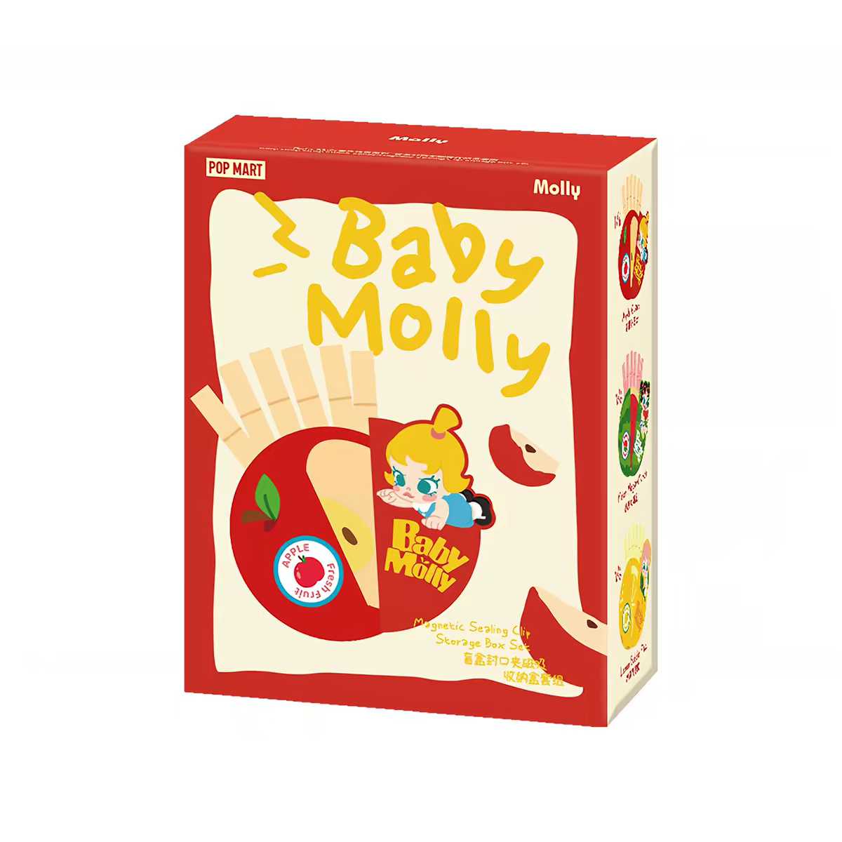 POP MART - Coffret de rangement à fermeture magnétique Babby Molly Fruity Aroma Series
