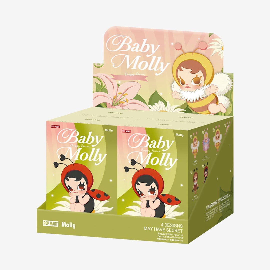 POP MART - Baby Molly Buggy Roam Series - Pendentif en peluche vinyle