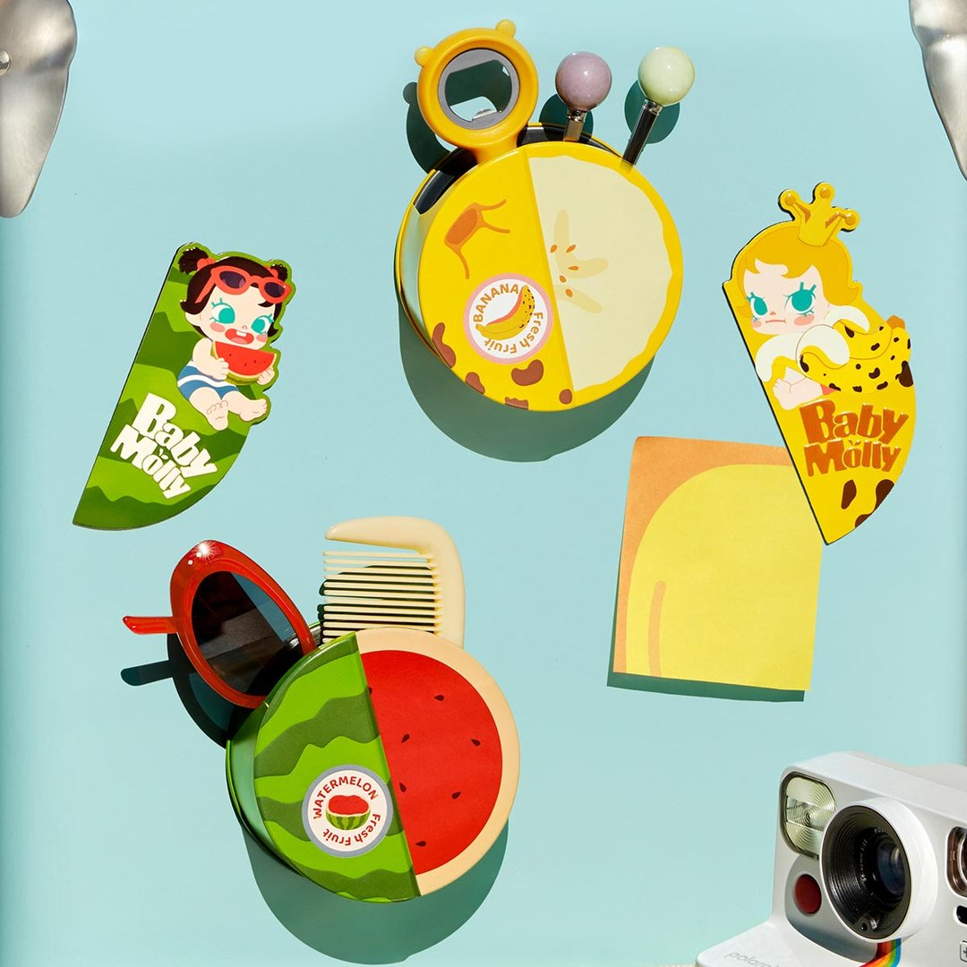 POP MART - Coffret de rangement à fermeture magnétique Babby Molly Fruity Aroma Series