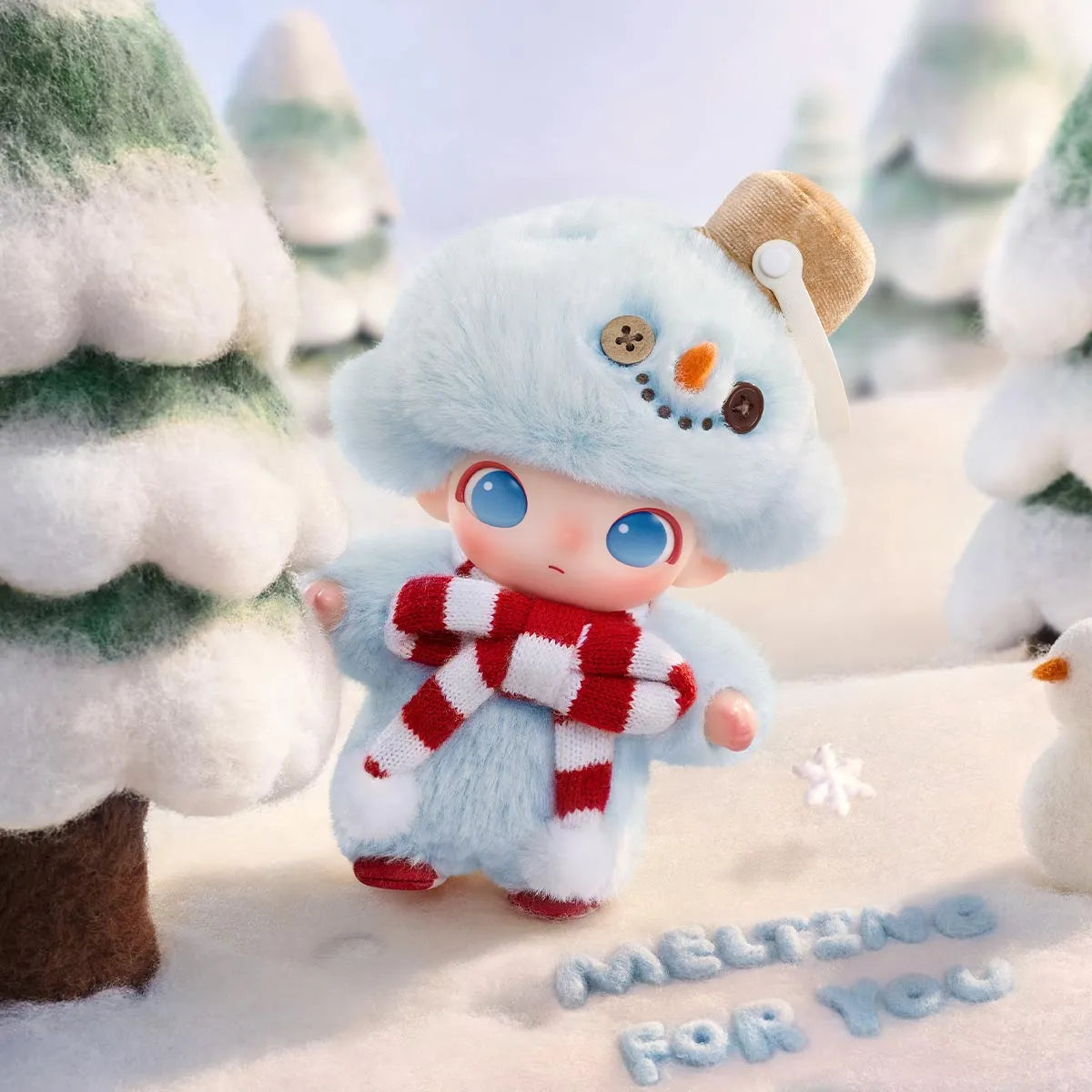POP MART - DIMOO Snowman Vinyl Plush Hanging Card