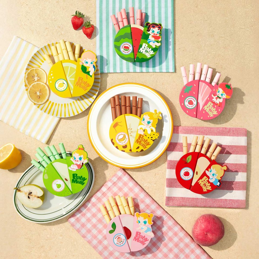 POP MART - Coffret de rangement à fermeture magnétique Babby Molly Fruity Aroma Series
